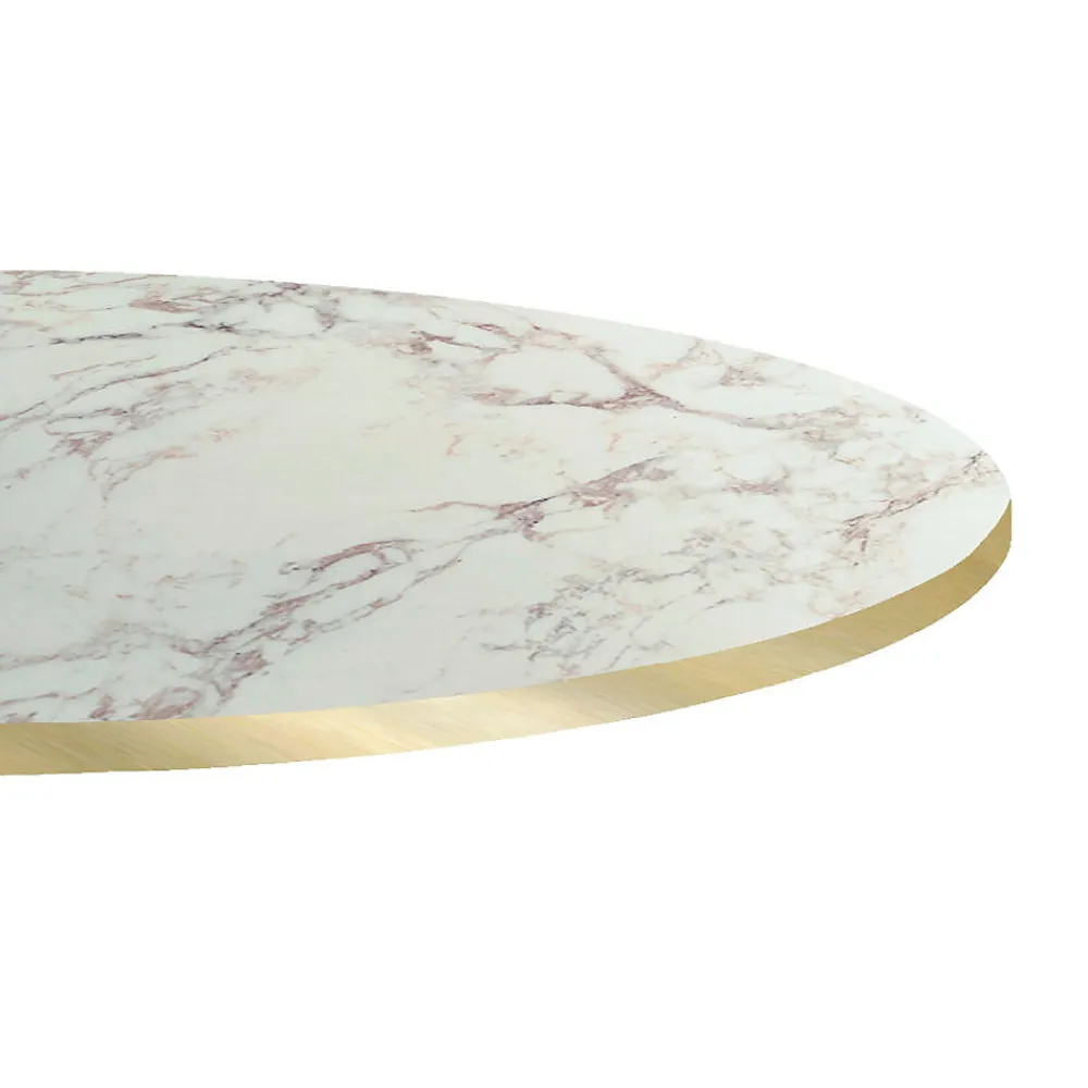 Restootab Panneau Bois, Osb, Mdf<Plateau rond 70cm decor marbre olympo chants laiton -