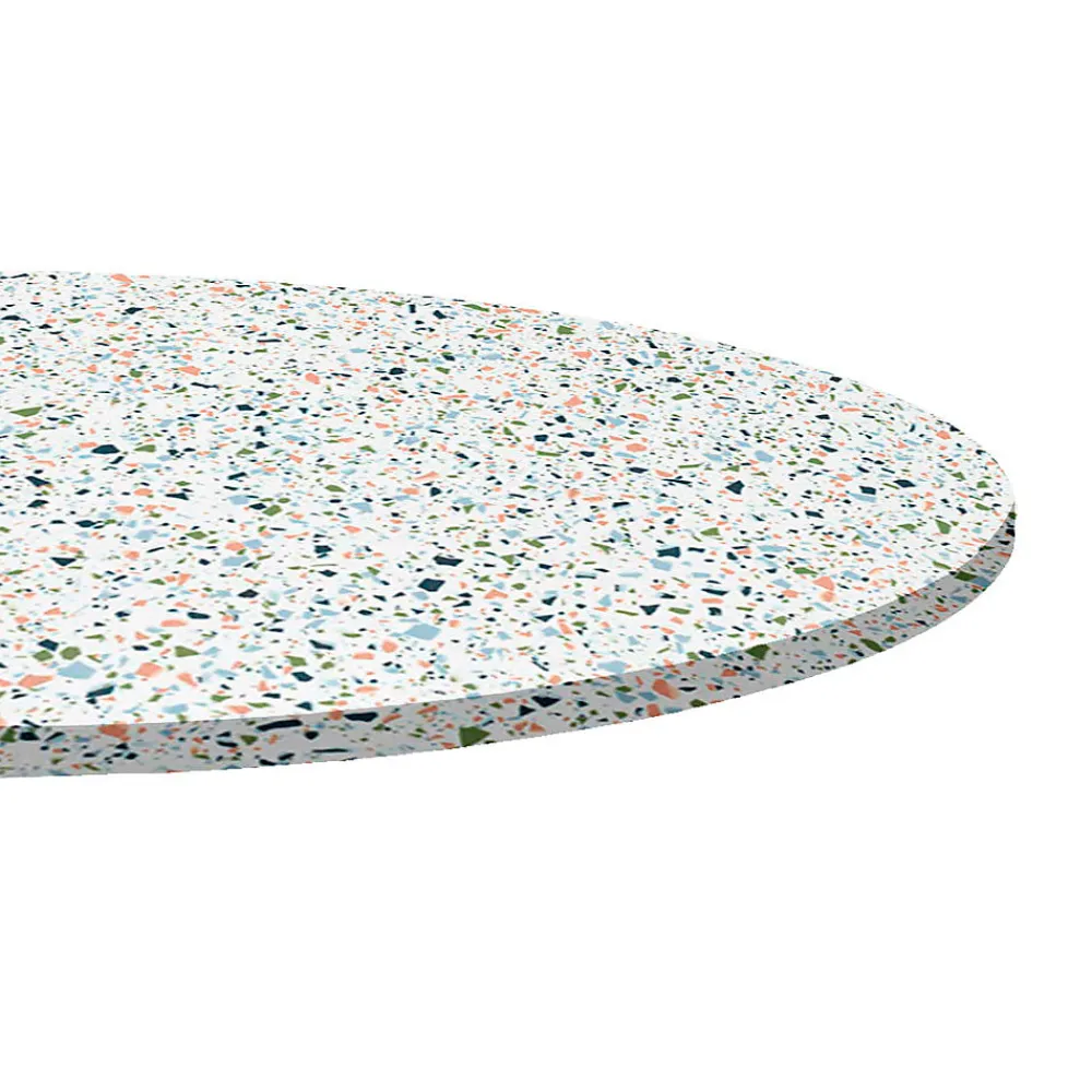 Restootab Plateau rond 90cm decor terrazzo spectra -- Panneau Bois, Osb, Mdf