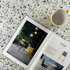 Restootab Plateau rond 80cm decor terrazzo white chip -- Panneau Bois, Osb, Mdf