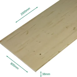 Forestea Plateau sapin massif lamellé collé abouté 2500 x 800 x 38 mm- Plateau De Table