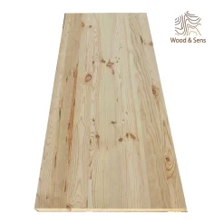 Wood&Sens Plateau table bois massif Pin Rustique L.200 X l.80 cm, Ep.34 mm- Plateau De Table