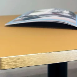 Restootab Panneau Bois, Osb, Mdf<Plateau 120x70 couleur ocre maggese chants laiton -