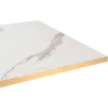 Restootab Panneau Bois, Osb, Mdf<Plateau 120x70 decor marbre blanc chants laiton -