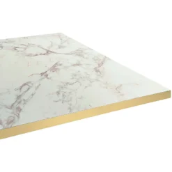 Restootab Plateau 160x80 decor marbre olympo chants laiton -- Panneau Bois, Osb, Mdf