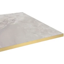 Restootab Plateau 110x70 decor marbre perla chants laiton -- Panneau Bois, Osb, Mdf