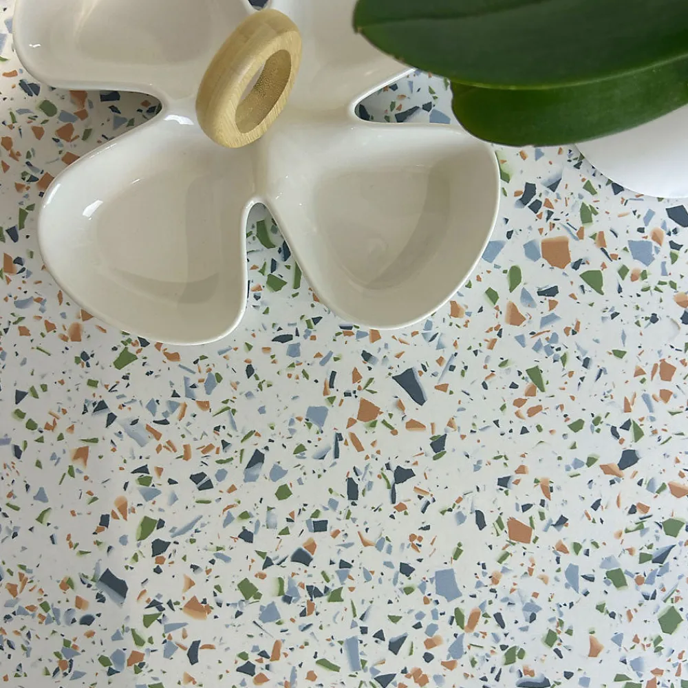 Restootab Plateau 70x70 decor terrazzo spectra -- Panneau Bois, Osb, Mdf