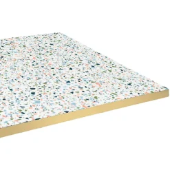 Restootab Panneau Bois, Osb, Mdf<Plateau 110x70 decor terrazzo spectra chants laiton -