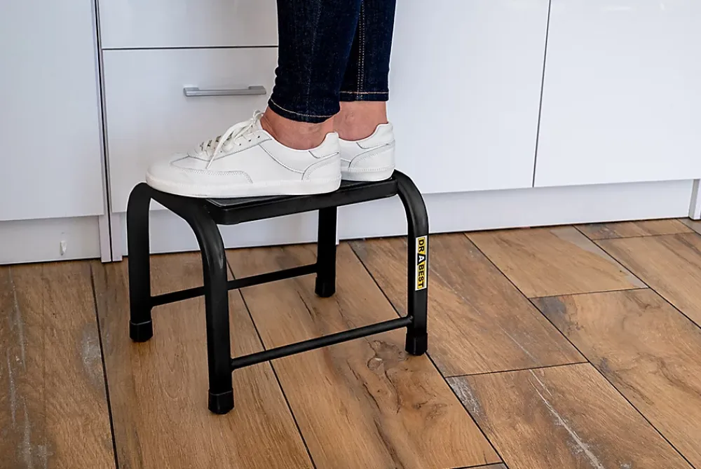 Drabest Accessoire D'Escalier<Plateforme tabouret escabeau NOIR 1 marche antidérapante 1 pièce.