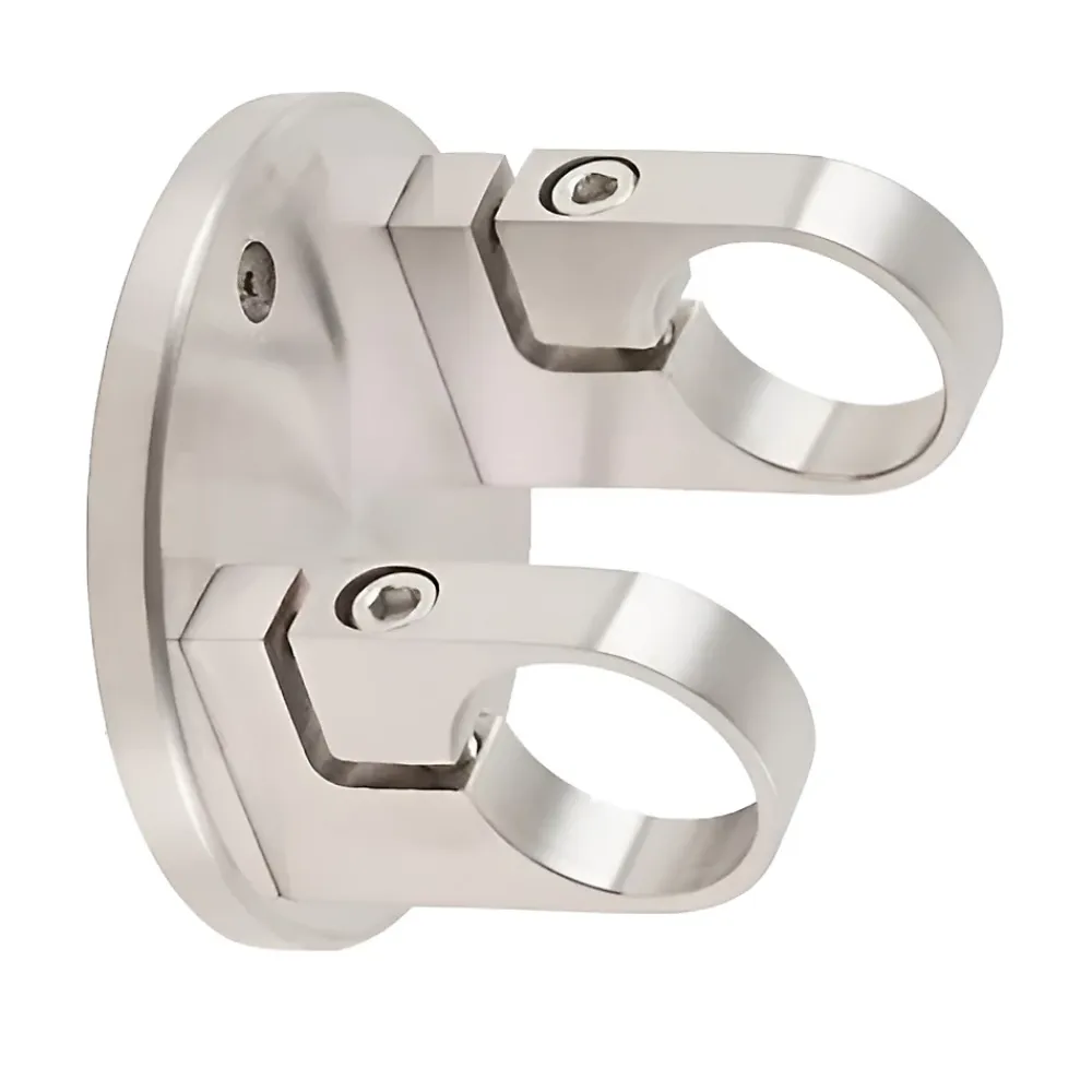 MySystem Accessoire D'Escalier<Platine de fixation à l'anglaise Modèle 53 - diam. 150/45 - pour tube diam. 42,4 mm - Inox 316