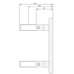 MySystem Platine de fixation à l'anglaise Modèle 53 - diam. 150/45 - pour tube diam. 42,4 mm - Inox 304- Accessoire D'Escalier