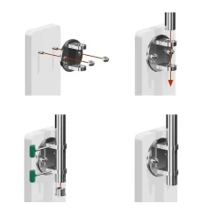 MySystem Platine de fixation à l'anglaise Modèle 53 - diam. 150/45 - pour tube diam. 42,4 mm - Inox 304- Accessoire D'Escalier