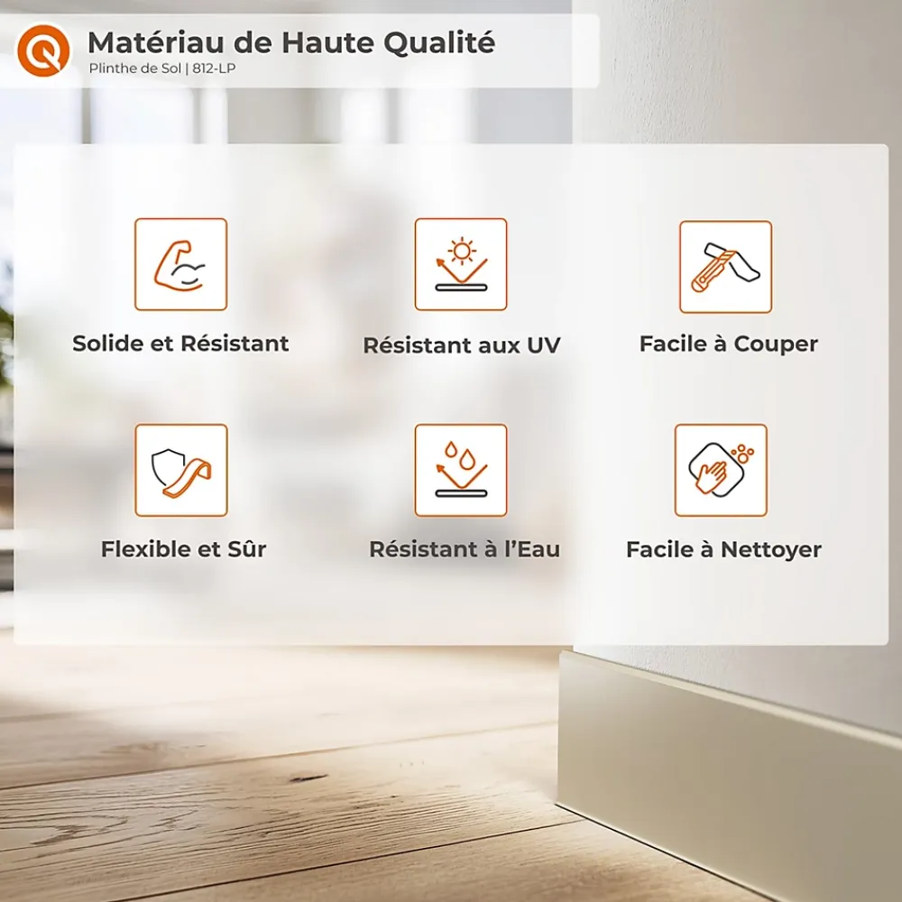 Quest Plinthe Pour Sol En Vinyle Et Pvc<Plinthe adhésive en PVC PREMIUM 10 cm, plinthe lisse flexible FLEX, pour sols RAL 1001, beige, 10 m