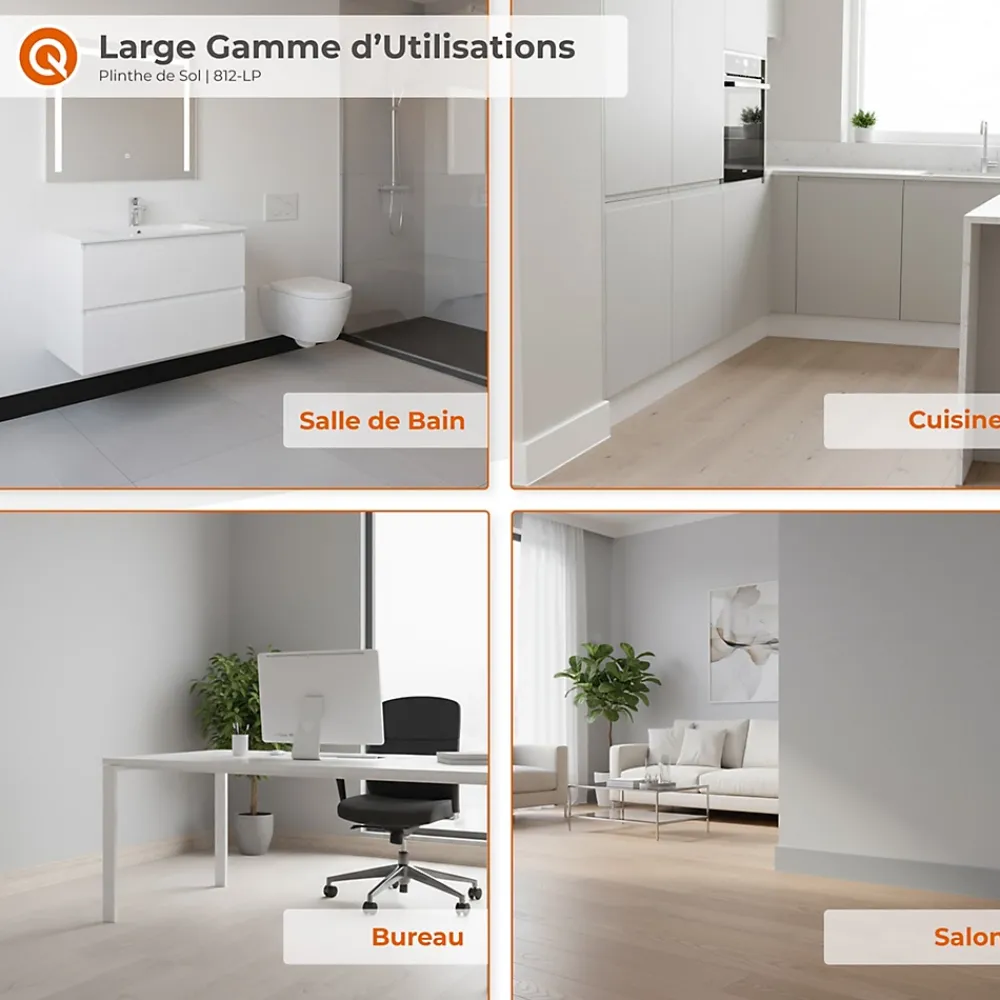 Quest Plinthe Pour Sol En Vinyle Et Pvc<Plinthe adhésive en PVC PREMIUM 10 cm, plinthe lisse flexible FLEX, pour sols RAL 1001, beige, 10 m
