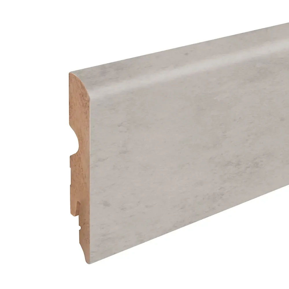 GoodHome Plinthe arrondie MDF décor 8 aspect béton gris 220 x 8 cm, ép.13 mm- Plinthe Pour Parquet Et Stratifié
