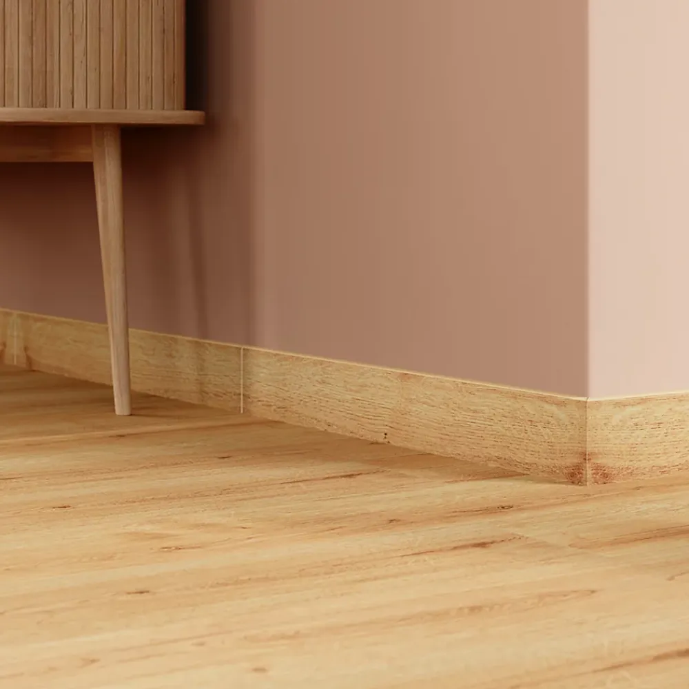 GoodHome Plinthe Pour Carrelage Sol<Plinthe carrelage effet bois brut beige L.45 x l.0,75 cm x ép.9 mm, Lulea