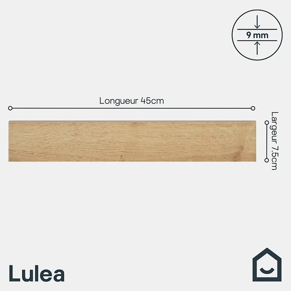 GoodHome Plinthe Pour Carrelage Sol<Plinthe carrelage effet bois brut beige L.45 x l.0,75 cm x ép.9 mm, Lulea