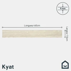 GoodHome Plinthe Pour Carrelage Sol<Plinthe carrelage effet pierre beige L.60 x l.7,5 cm x ép.9 mm, Kyat
