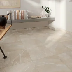 GoodHome Plinthe Pour Carrelage Sol<Plinthe carrelage effet pierre beige mocca L.45 x l.0,75 cm x ép.9,1 mm, Limo Mocca