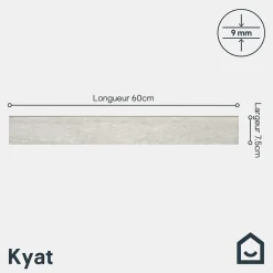 GoodHome Plinthe Pour Carrelage Sol<Plinthe carrelage gris effet pierre L.60 x l.7,5 cm x ép.9 mm, Kyat