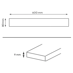 GoodHome Plinthe Pour Carrelage Sol<Plinthe carrelage intérieur effet marbre blanc L.60 x l.8 cm x ép.9 mm, Ultimate Marble