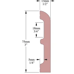 Cimaises Et Plus Lambris Mural<Plinthe décorative P03 - 7,5x1,3x200cm (h x p x L) - moulure d