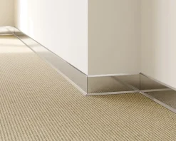 Ilcom Plinthe décorative pour mur F Argent poli - 100mm x 2700mm x 0,65 ep.- Plinthe Pour Parquet Et Stratifié