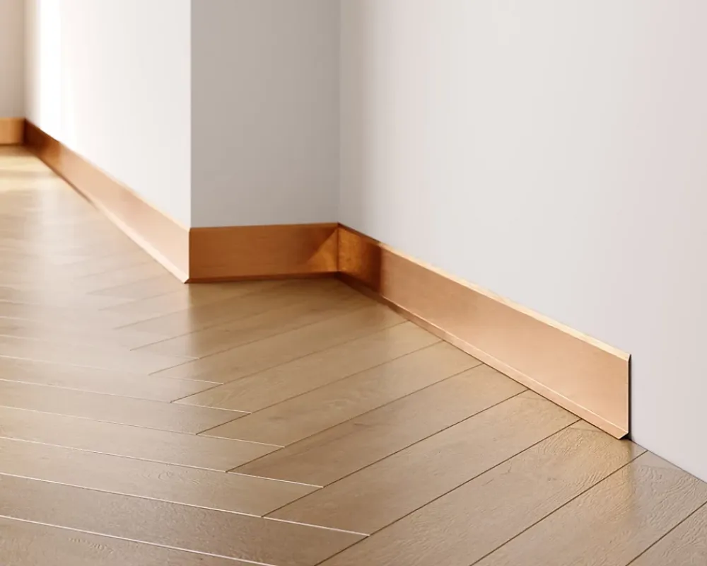 Ilcom Plinthe Pour Parquet Et Stratifié<Plinthe décorative pour mur F Cuivre satiné - 80mm x 2700mm x 0,65 ep.