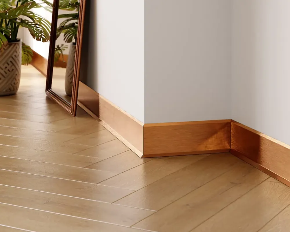 Ilcom Plinthe Pour Parquet Et Stratifié<Plinthe décorative pour mur F Cuivre satiné - 80mm x 2700mm x 0,65 ep.