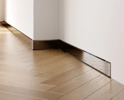 Ilcom Plinthe décorative pour mur F Noir poli - 80mm x 2700mm x 0,65 ep.- Plinthe Pour Parquet Et Stratifié