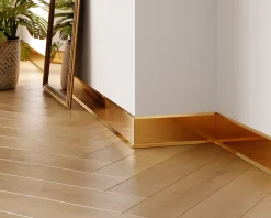 Ilcom Plinthe décorative pour mur F Or poli - 100mm x 2700mm x 0,65 ep.- Plinthe Pour Parquet Et Stratifié