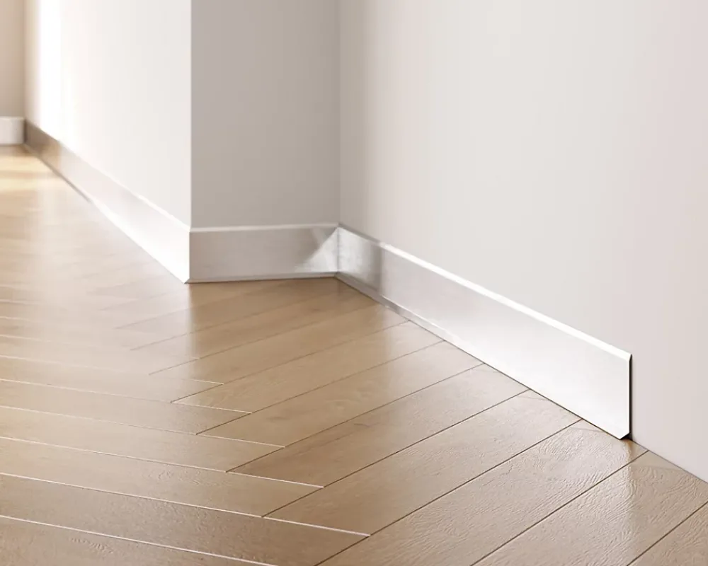 Ilcom Plinthe Pour Parquet Et Stratifié<Plinthe décorative pour mur F Argent satiné - 80mm x 2700mm x 0,65 ep.
