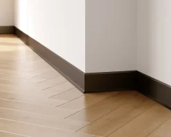 Ilcom Plinthe décorative pour mur F Noir mat - 100mm x 2700mm x 0,65 ep.- Plinthe Pour Parquet Et Stratifié