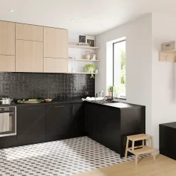 GoodHome Plinthe De Cuisine<Plinthe de cuisine Stevia noir H. 15 x l. 240 x Ep. 1,6 cm