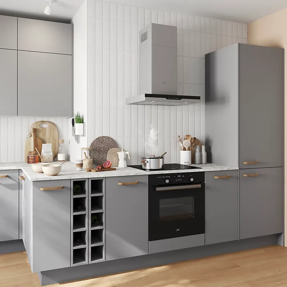 GoodHome Plinthe de cuisine Stevia gris mat H. 15 x l. 240 x Ep. 1,6 cm- Plinthe De Cuisine