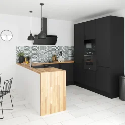 GoodHome Plinthe De Cuisine<Plinthe de cuisine Pasilla Noir H. 15 cm x l. 2.4 m x Ep. 16 mm
