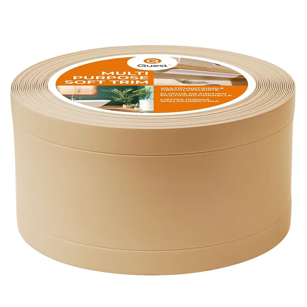 Quest Plinthe Pour Sol En Vinyle Et Pvc<Plinthe de finition W1 en PVC 6,en,1 75 mm, baguette autocollante, masquante, plinthe souple pour sol et mur, sablonneux, 15 m
