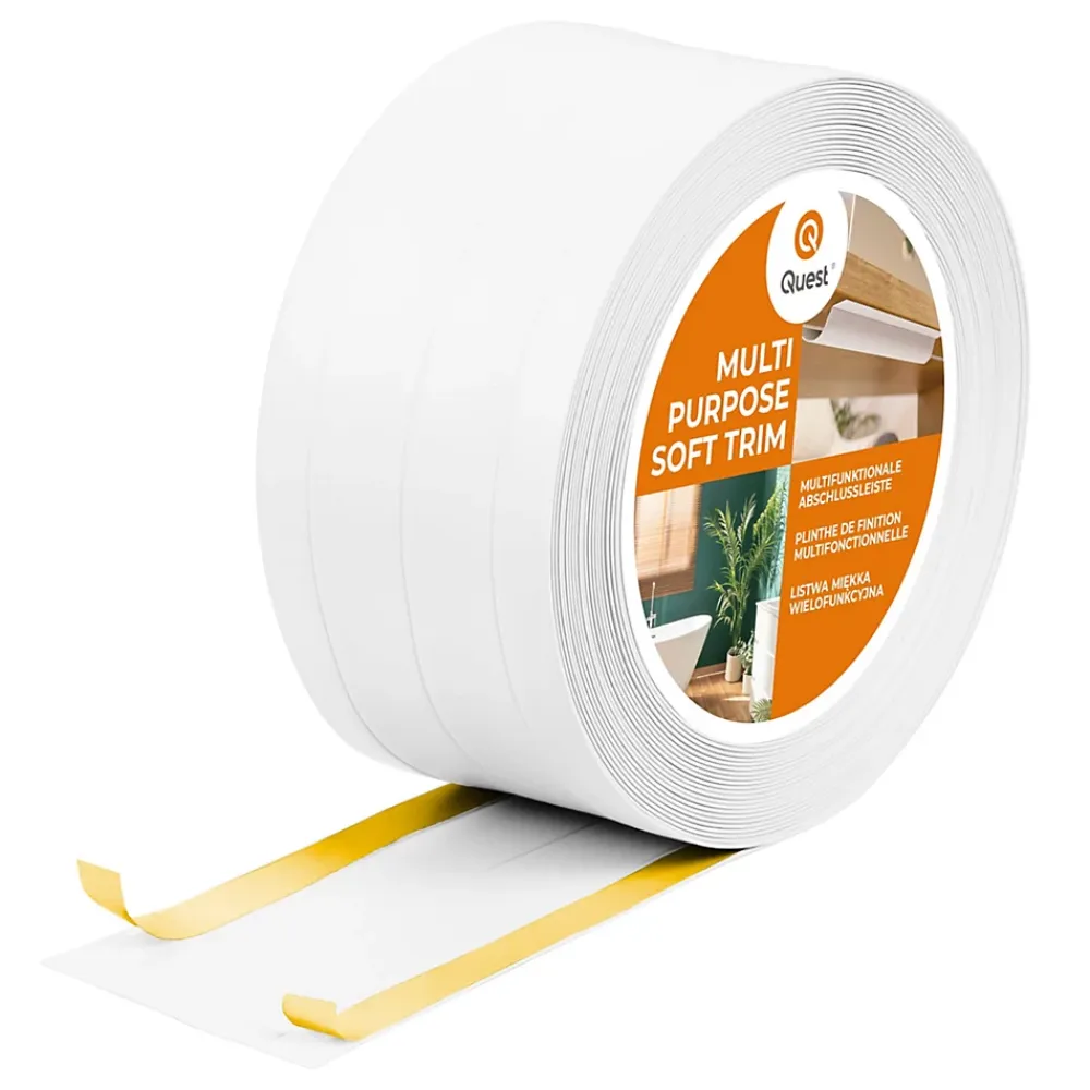 Quest Plinthe Pour Sol En Vinyle Et Pvc<Plinthe de finition W3 en PVC 4,en,1 120 mm, baguette autocollante, masquante, plinthe souple pour sol et mur, blanc, 20 m