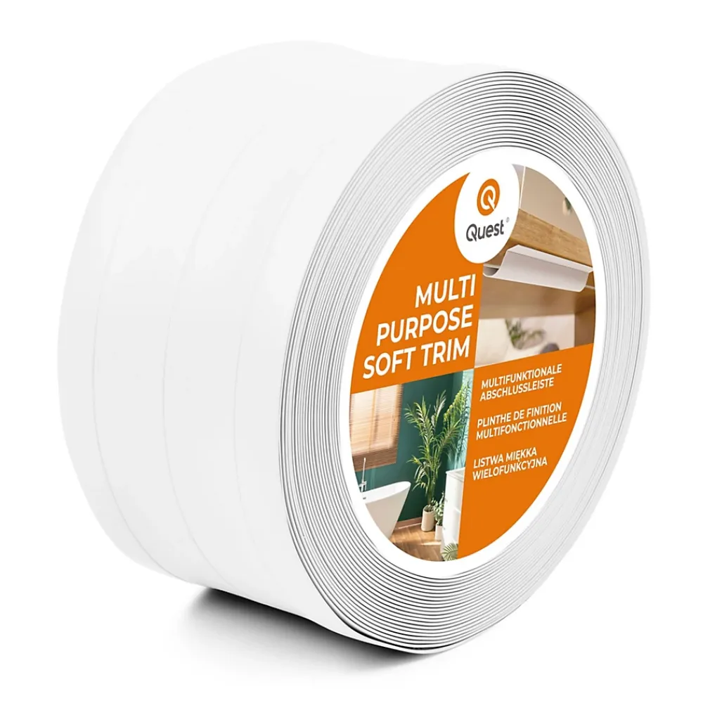 Quest Plinthe Pour Sol En Vinyle Et Pvc<Plinthe de finition W3 en PVC 4,en,1 120 mm, baguette autocollante, masquante, plinthe souple pour sol et mur, blanc, 20 m