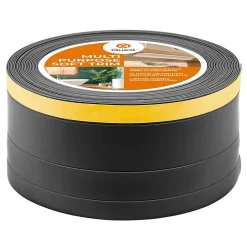 Quest Plinthe de finition W2 en PVC 4,en,1 120 mm, baguette autocollante, masquante, plinthe souple pour sol et mur, noir, 10 m- Plinthe Pour Sol En Vinyle Et Pvc