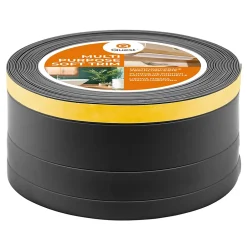 Quest Plinthe de finition W2 en PVC 4,en,1 120 mm, baguette autocollante, masquante, plinthe souple pour sol et mur, noir, 10 m- Plinthe Pour Sol En Vinyle Et Pvc