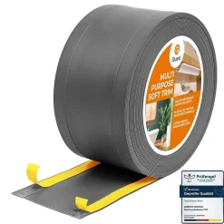 Quest Plinthe de finition W1 en PVC 6,en,1 120 mm, baguette autocollante, masquante, plinthe souple pour sol et mur, gris foncé, 5 m- Plinthe Pour Sol En Vinyle Et Pvc