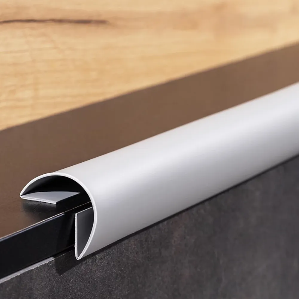 Quest Plinthe de finition W1 en PVC 6,en,1 120 mm, baguette autocollante, masquante, plinthe souple pour sol et mur, gris foncé, 15 m- Plinthe Pour Sol En Vinyle Et Pvc