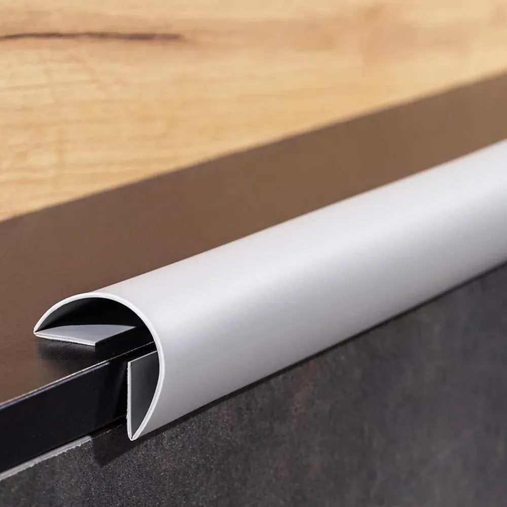 Quest Plinthe de finition W1 en PVC 6,en,1 120 mm, baguette autocollante, masquante, plinthe souple pour sol et mur, gris foncé, 15 m- Plinthe Pour Sol En Vinyle Et Pvc