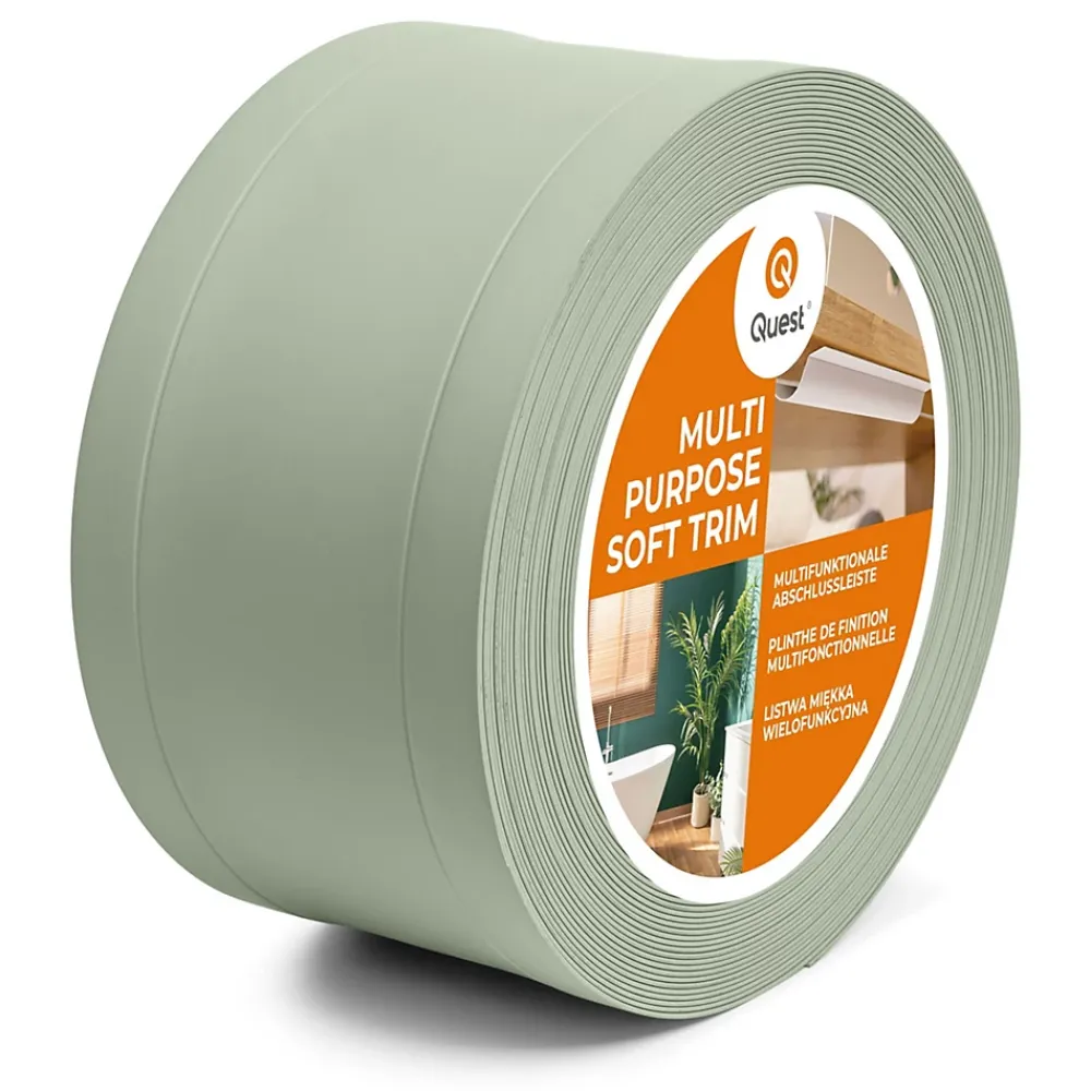 Quest Plinthe Pour Sol En Vinyle Et Pvc<Plinthe de finition W1 en PVC 6,en,1 95 mm, baguette autocollante, masquante, plinthe souple pour sol et mur, vert clair, 15 m