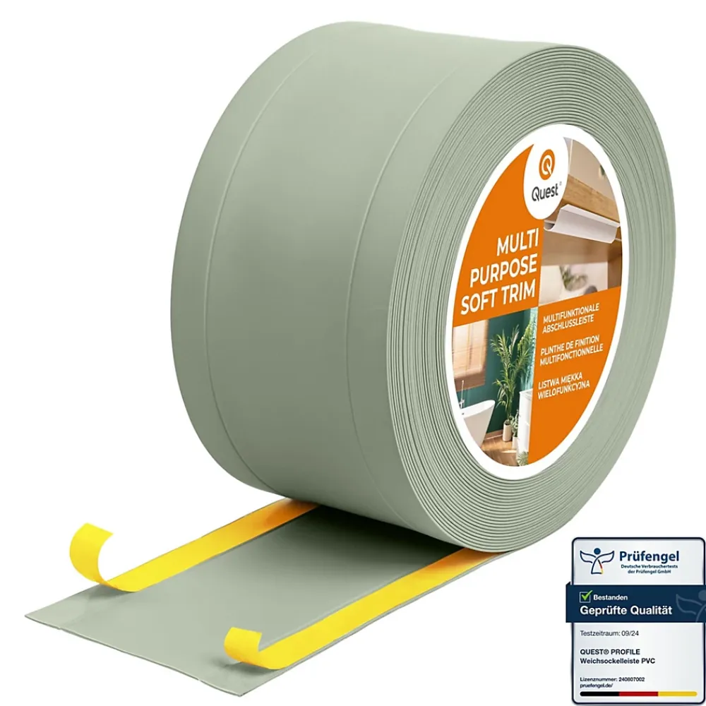 Quest Plinthe Pour Sol En Vinyle Et Pvc<Plinthe de finition W1 en PVC 6,en,1 95 mm, baguette autocollante, masquante, plinthe souple pour sol et mur, vert clair, 15 m