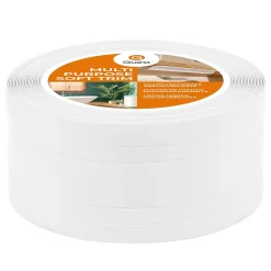 Quest Plinthe de finition W4 en PVC 2,en,1 110 mm, baguette autocollante, masquante, plinthe souple pour sol et mur, blanc, 10 m- Plinthe Pour Sol En Vinyle Et Pvc