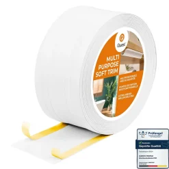 Quest Plinthe de finition W4 en PVC 2,en,1 110 mm, baguette autocollante, masquante, plinthe souple pour sol et mur, blanc, 5 m- Plinthe Pour Sol En Vinyle Et Pvc