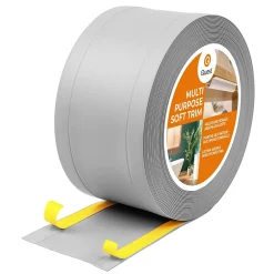 Quest Plinthe Pour Sol En Vinyle Et Pvc<Plinthe de finition W1 en PVC 6,en,1 120 mm, baguette autocollante, masquante, plinthe souple pour sol et mur, gris, 15 m