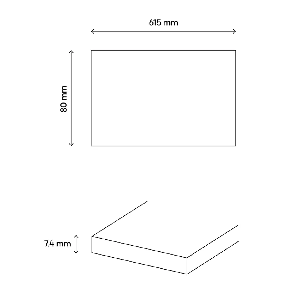 GoodHome Plinthe Pour Carrelage Sol<Plinthe en carrelage anthracite effet béton L.61,5 x l.8 cm x ép.7,4 mm, Konkrete