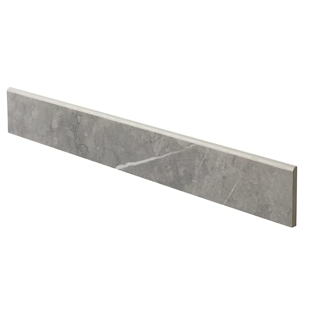 Colours Plinthe en carrelage effet marbre gris mat L.60 x l.8 cm x ép.10 mm, Ultimate Marble- Plinthe Pour Carrelage Sol